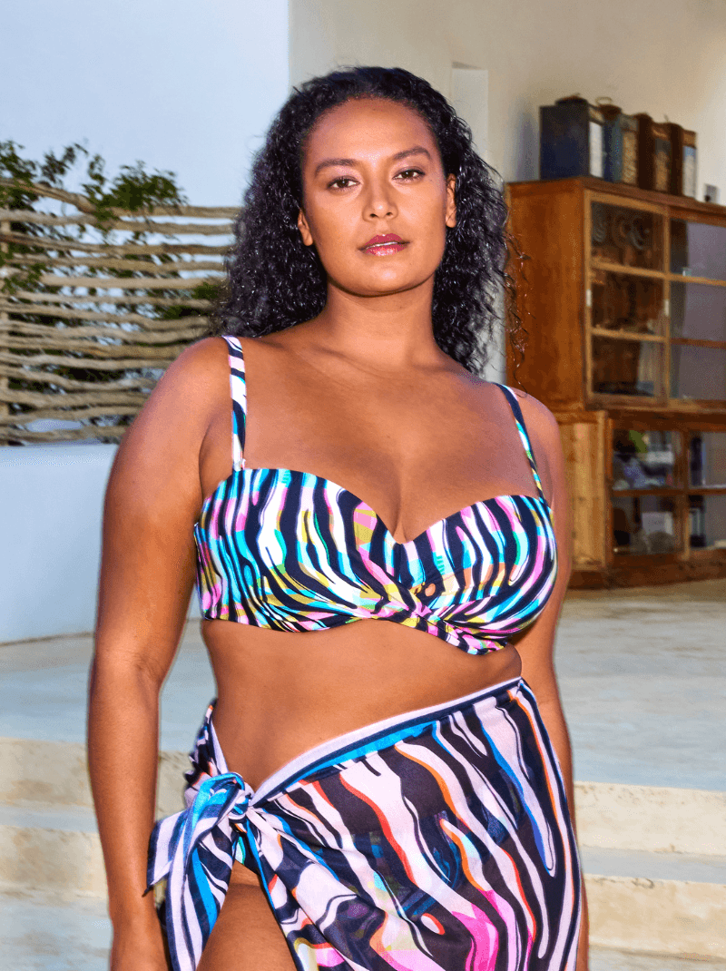 Padded Britt Bikinitop - Colored zebra