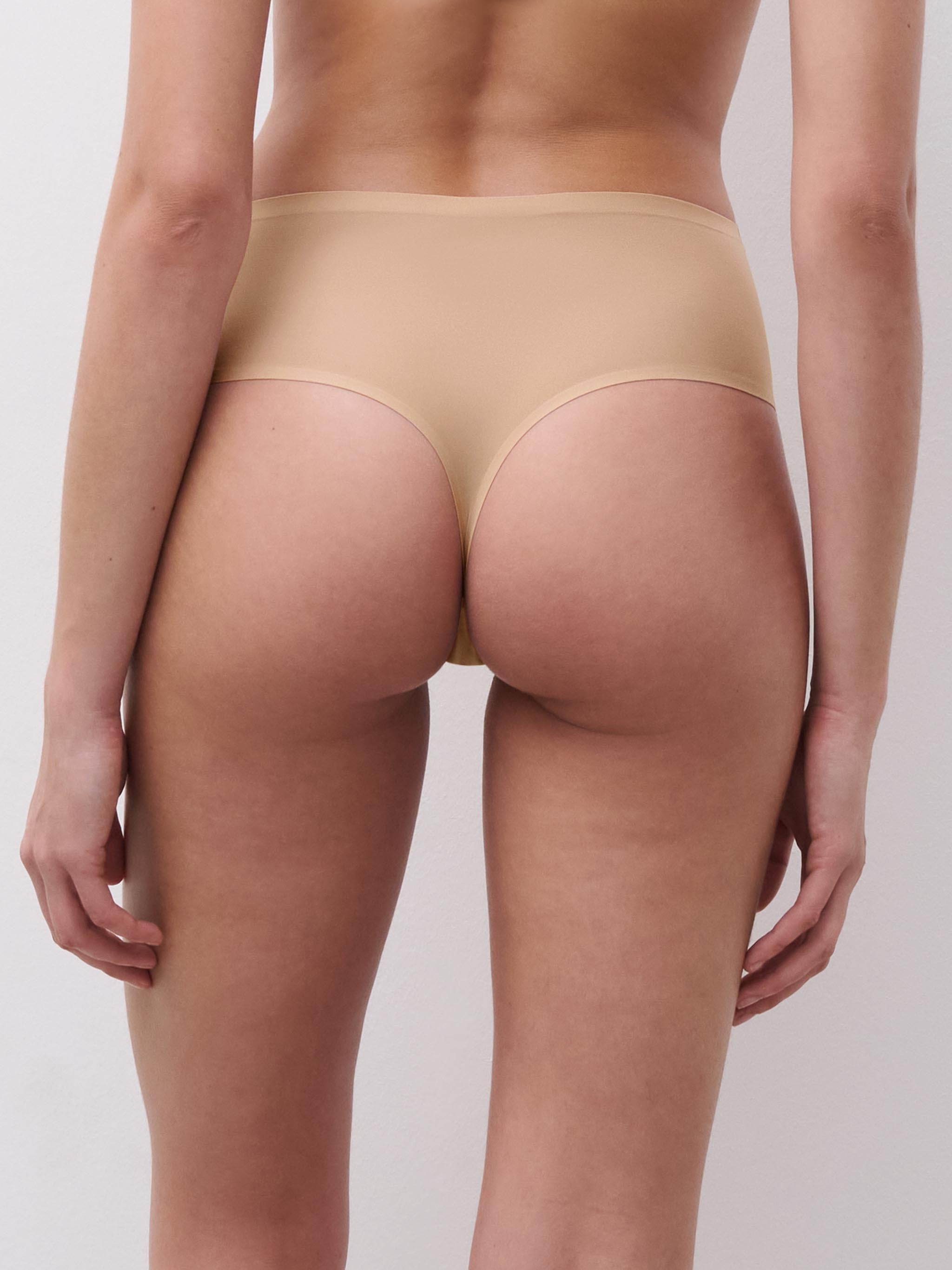 Hoge taille string - Beige