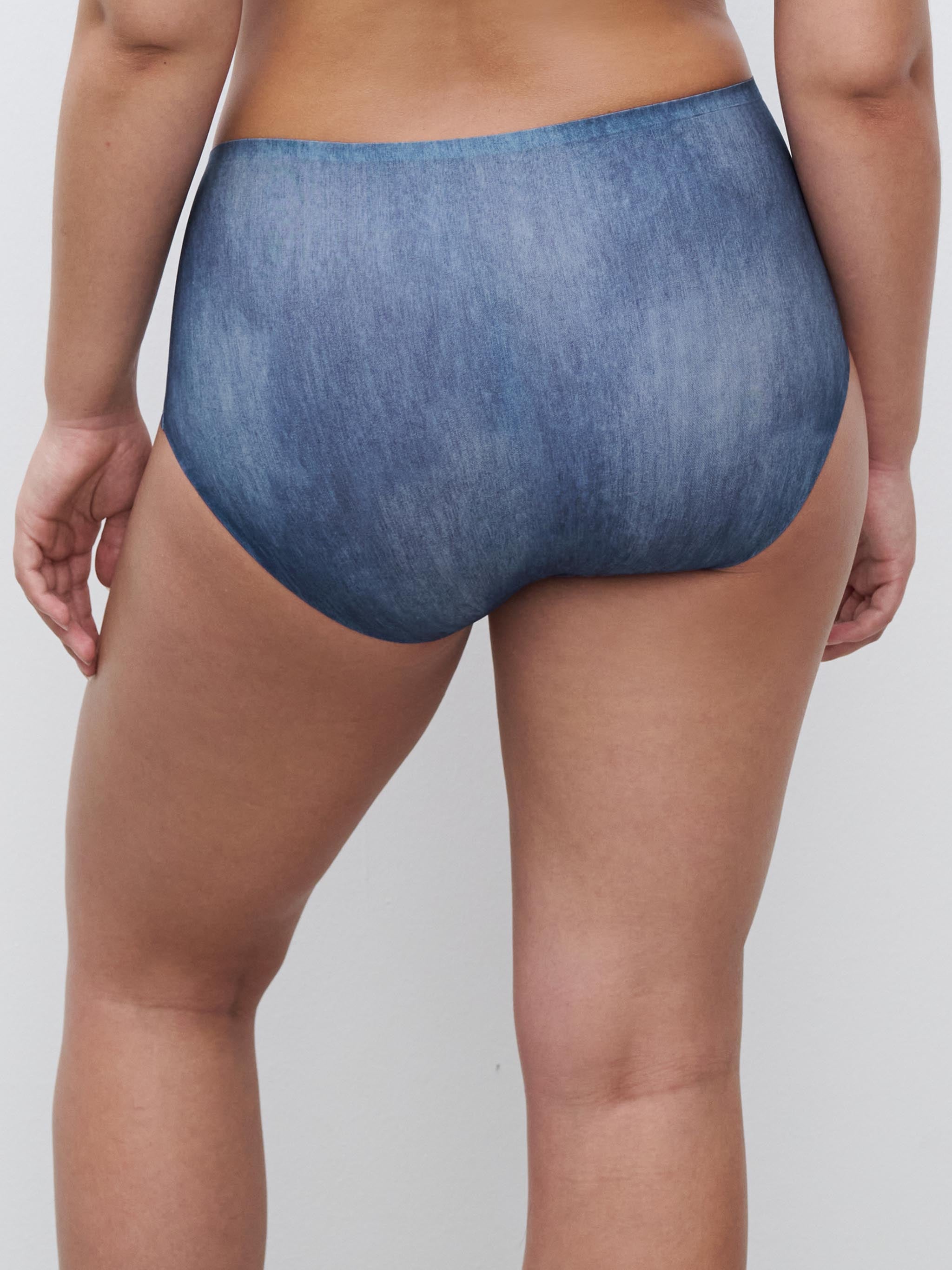 Softstretch Hoge Taille Slip - Blue Denim Print