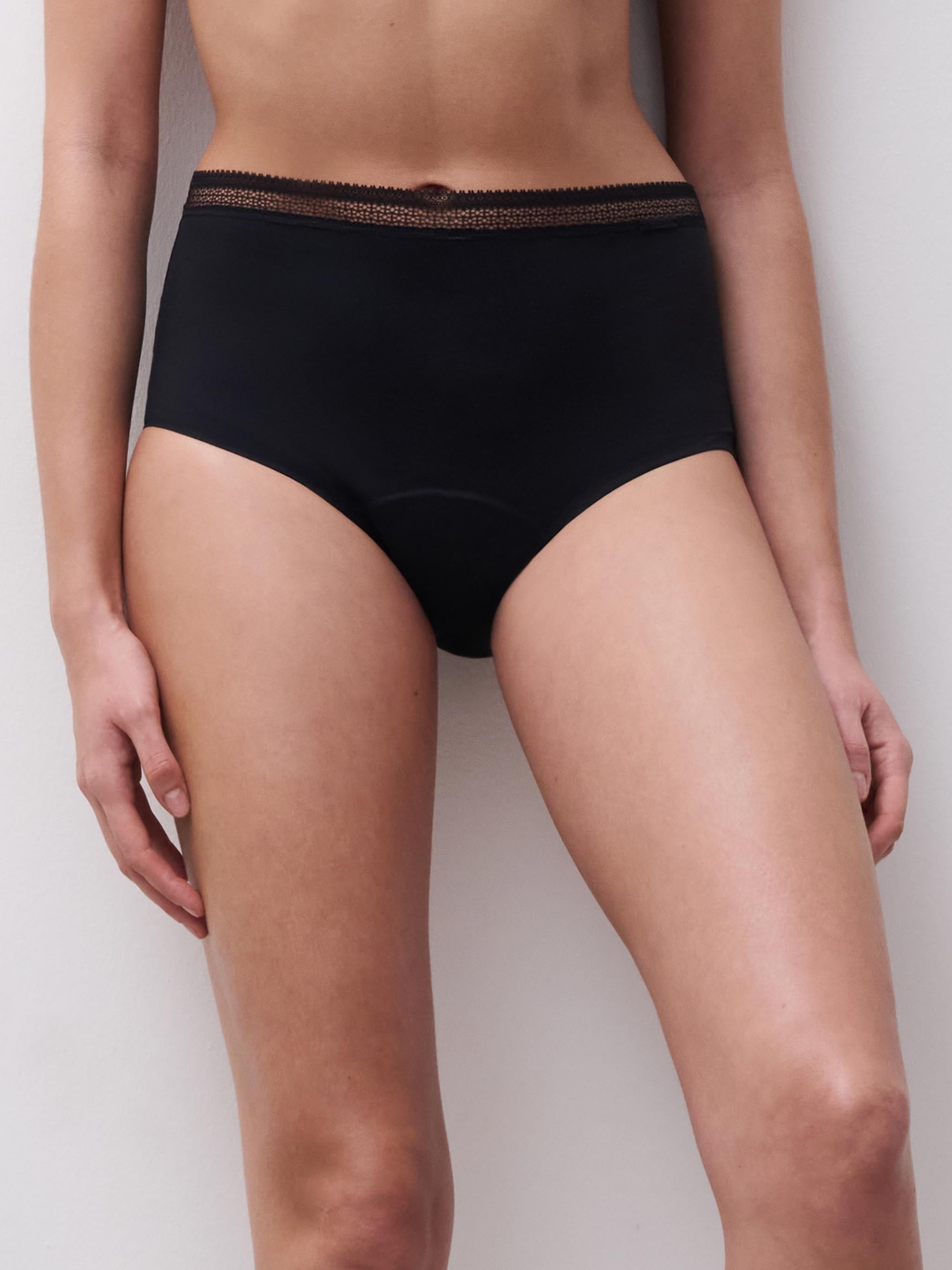 Hoge Taille Menstruatieslip - Zwart