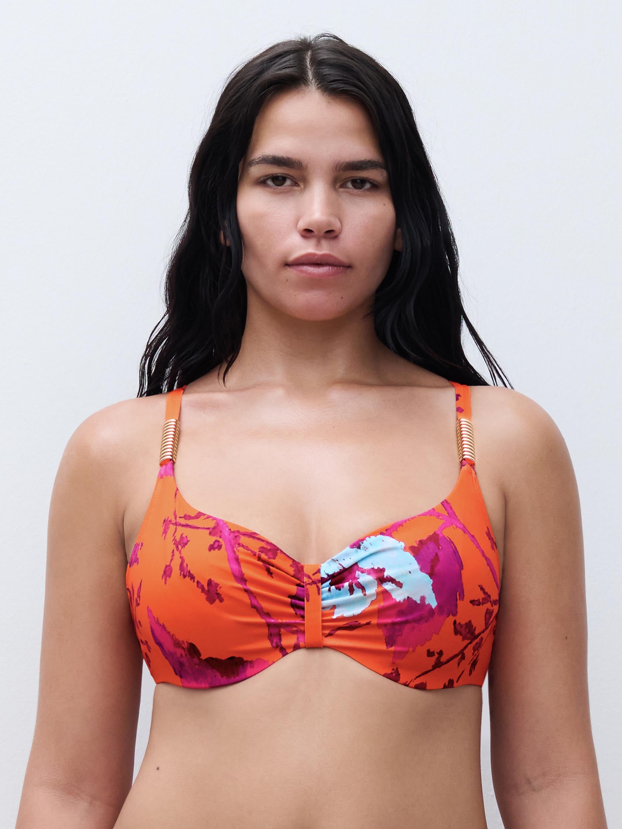 Bikinitop met beugel - Painted flowers