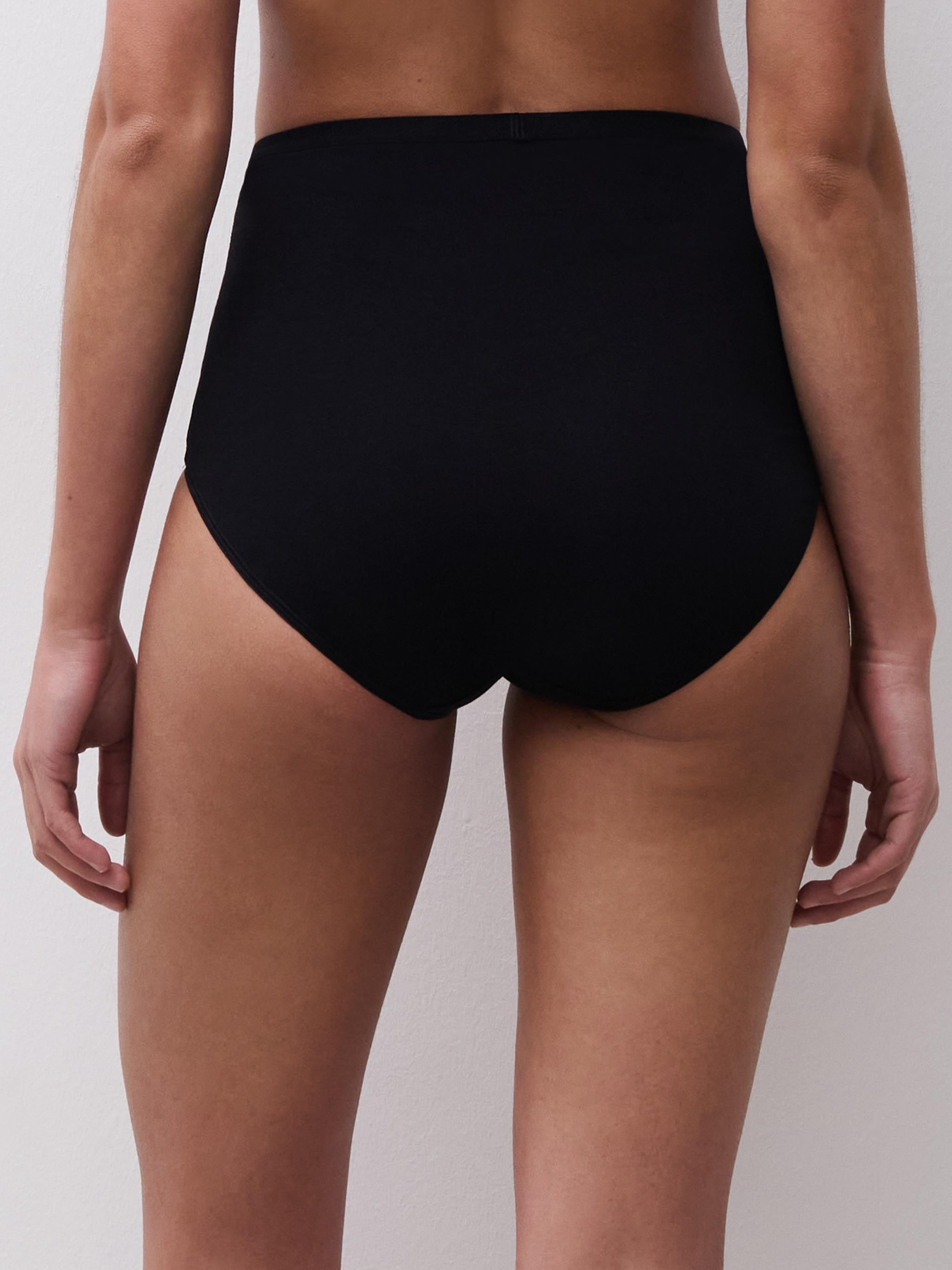 Hoge Taille Slip Maxi - Zwart