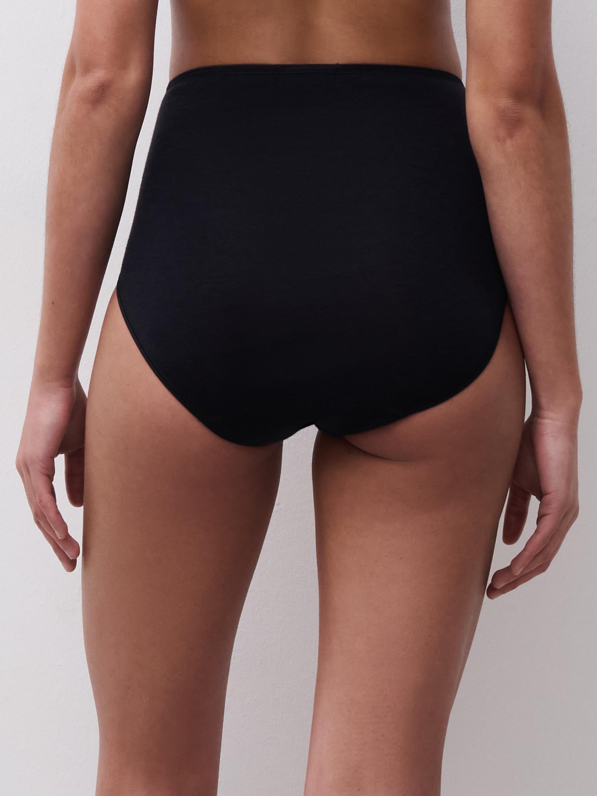 Hoge taille slip - 100% Merino wol - Zwart