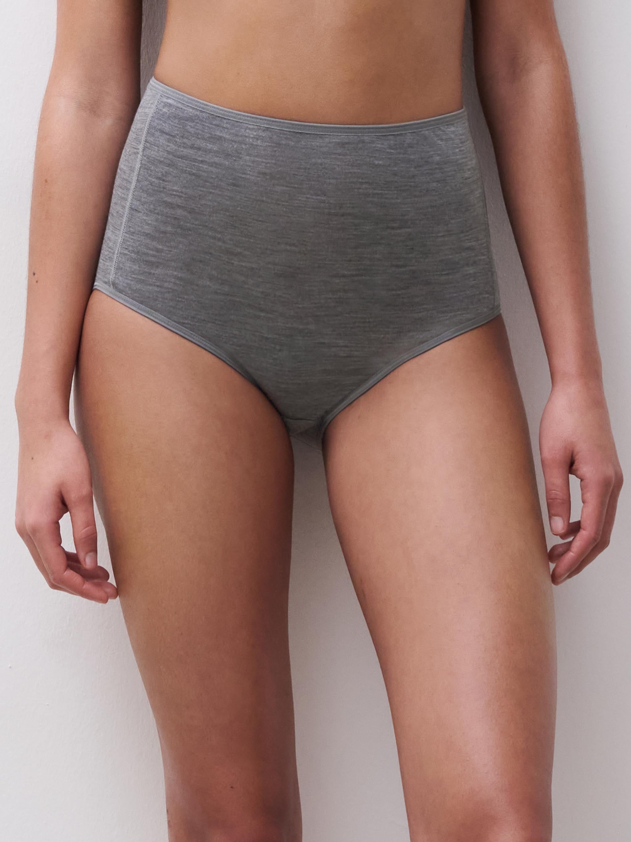 Hoge taille slip - 100% Merino wol - Heather grey