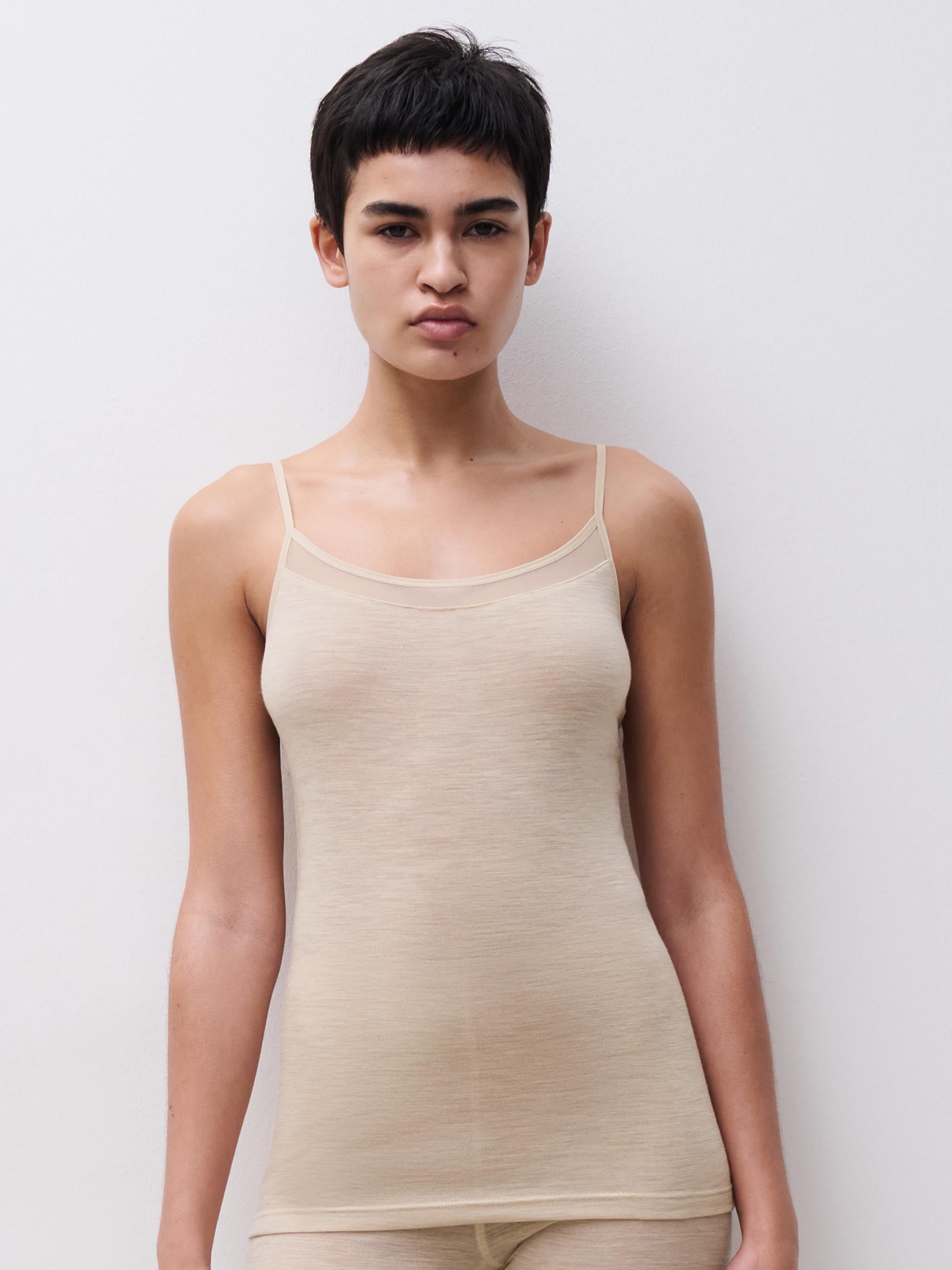 Juliana Singlet  - 100% Merino wol - Heather nude