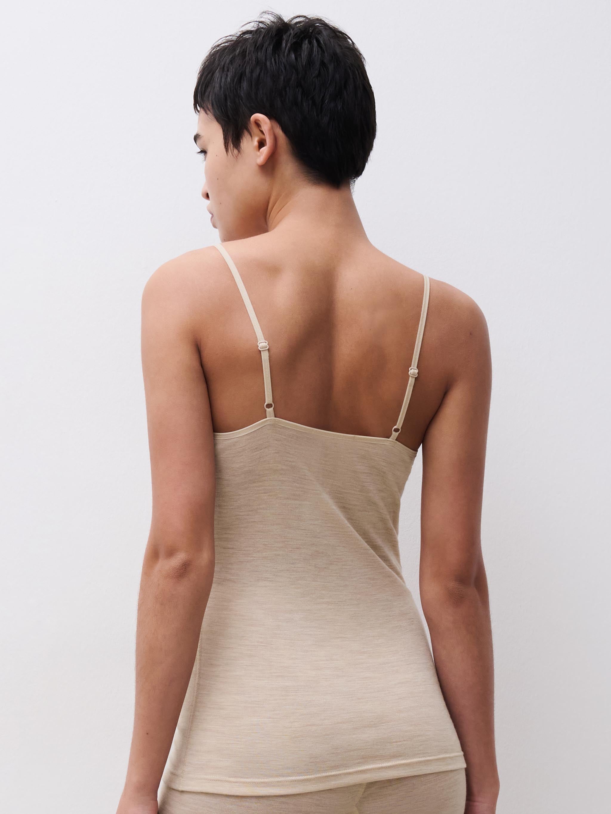 Juliana Singlet  - 100% Merino wol - Heather nude