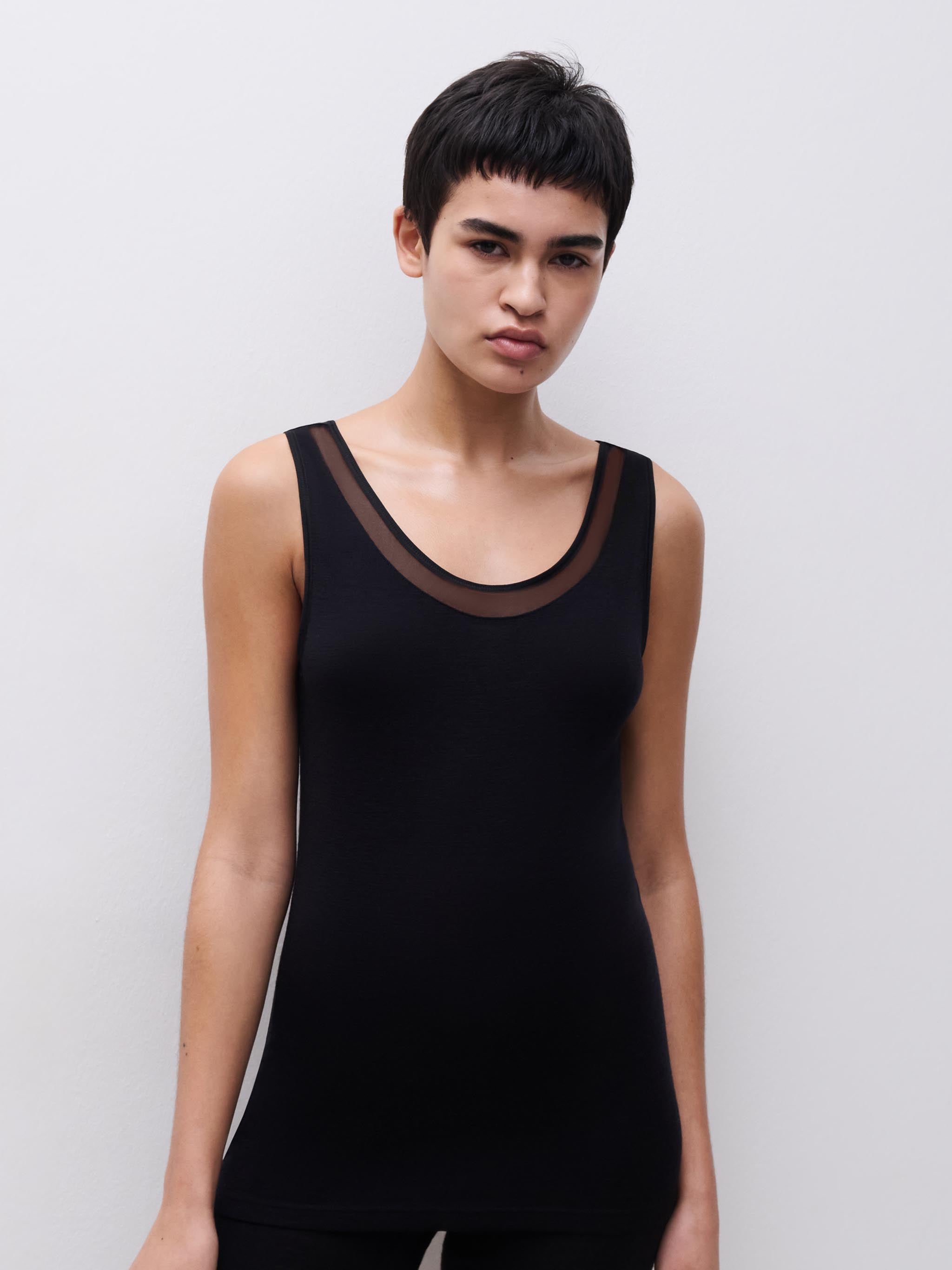 Singlet - 100% Merino wol - Zwart