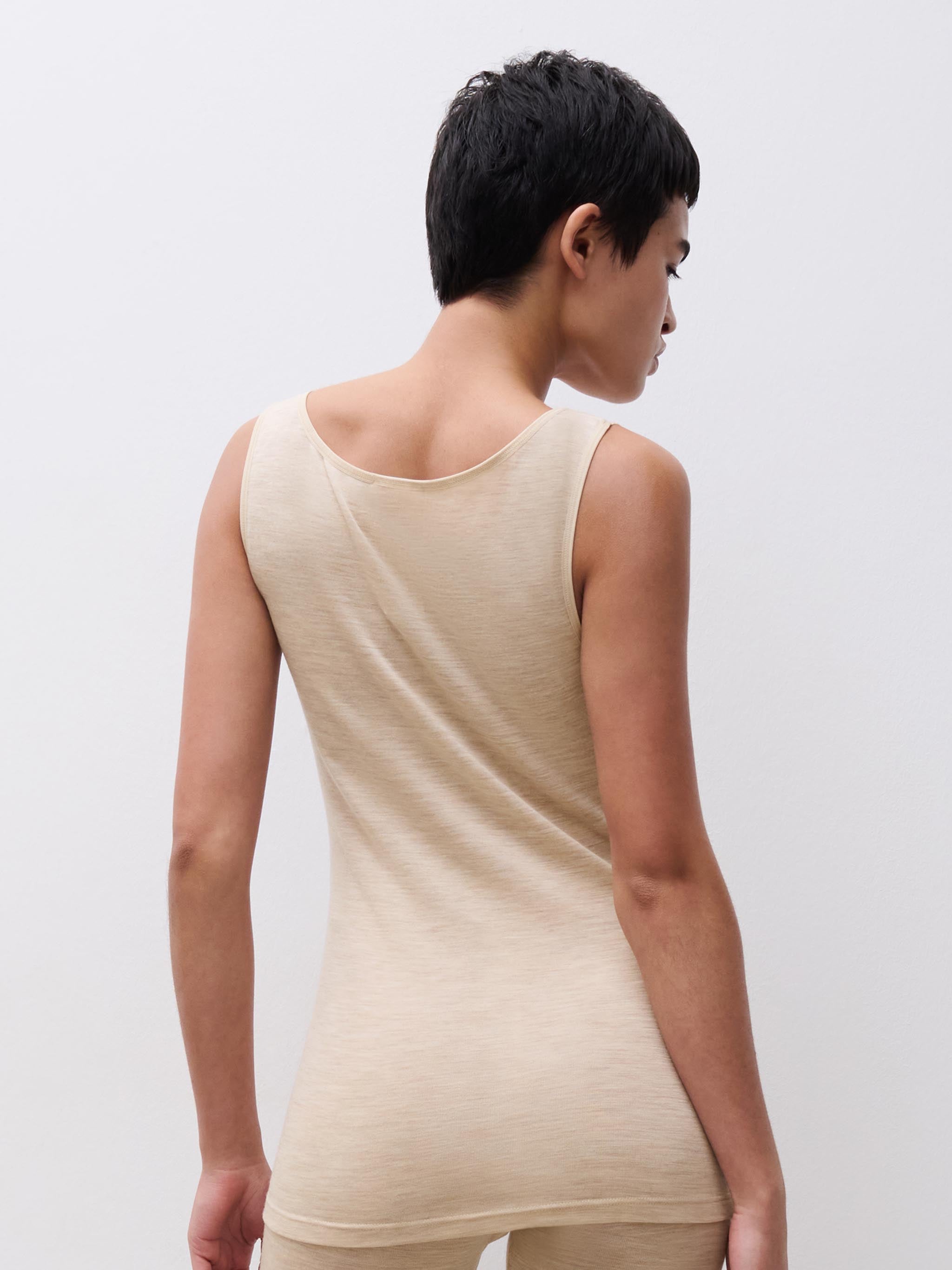 Juliana Singlet  - 100% Merino wol - Heather nude
