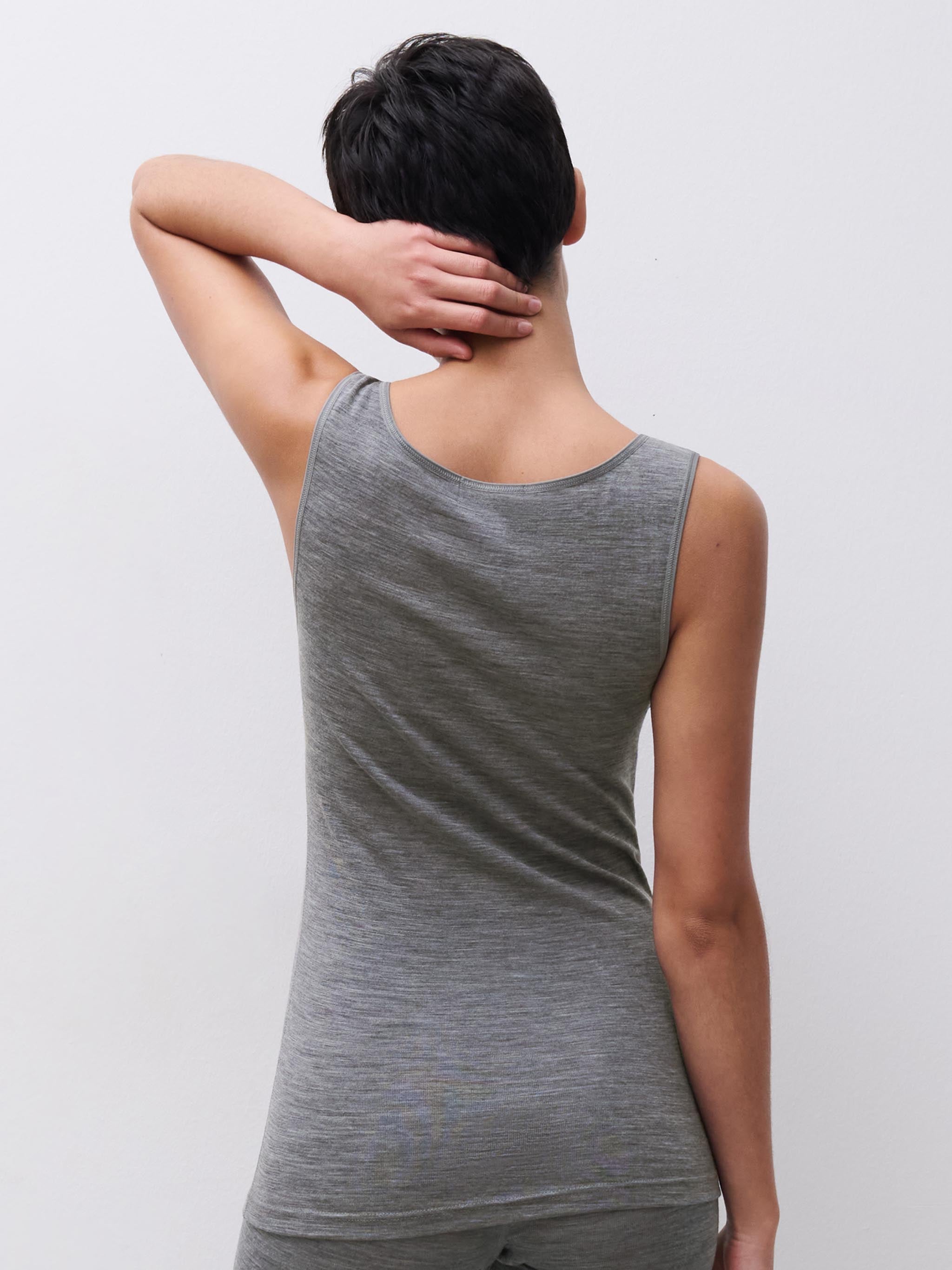 Singlet - 100% Merino wol - Heather grey