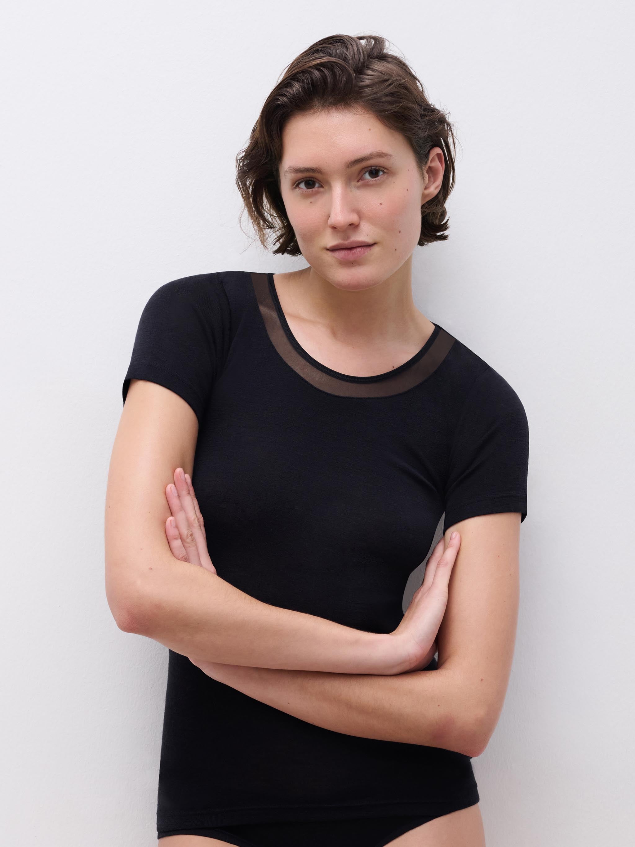 T-Shirt korte mouw - 100% Merino wol - Zwart