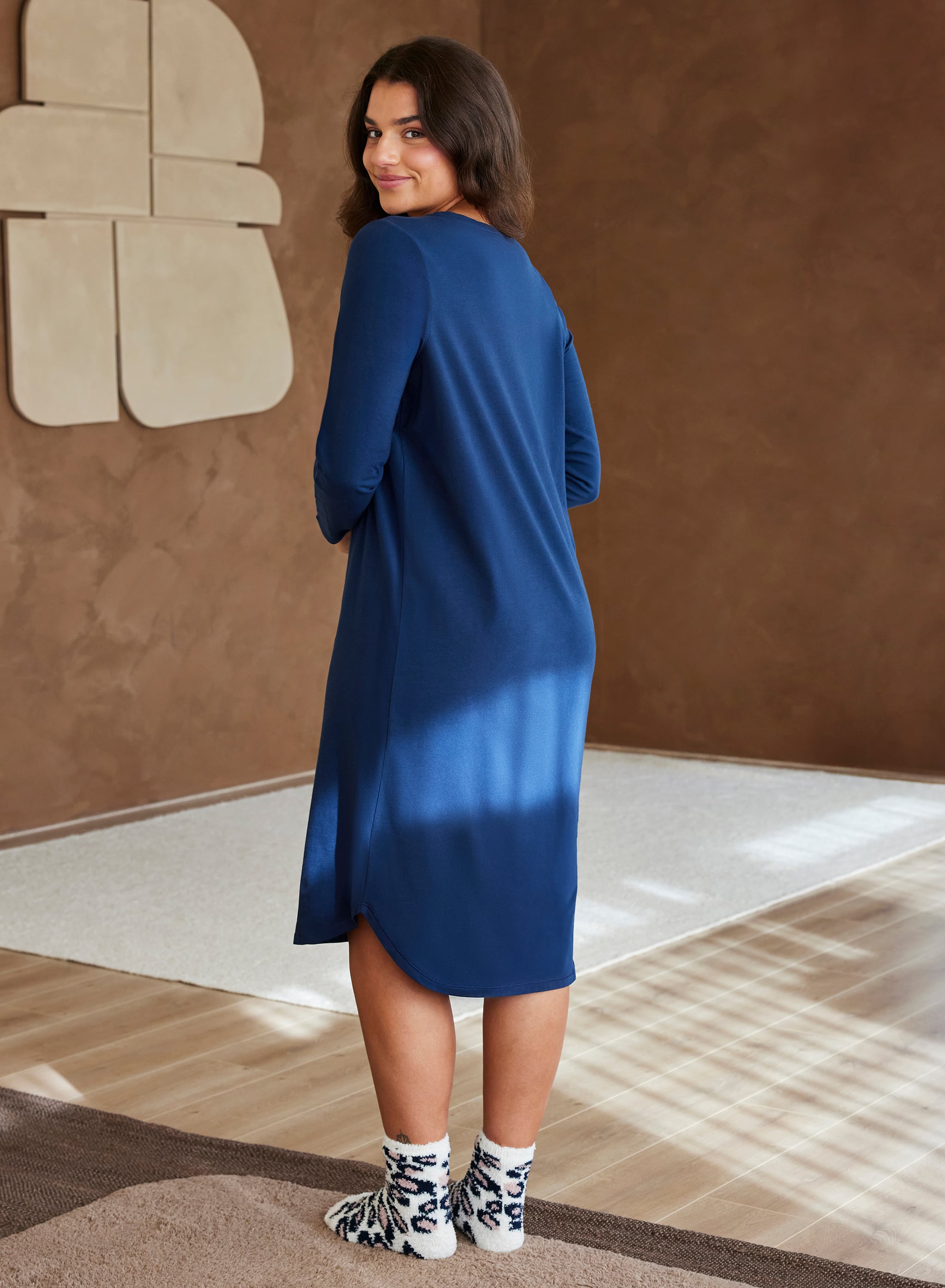 Ellie nachthemd LS - Dark Blue