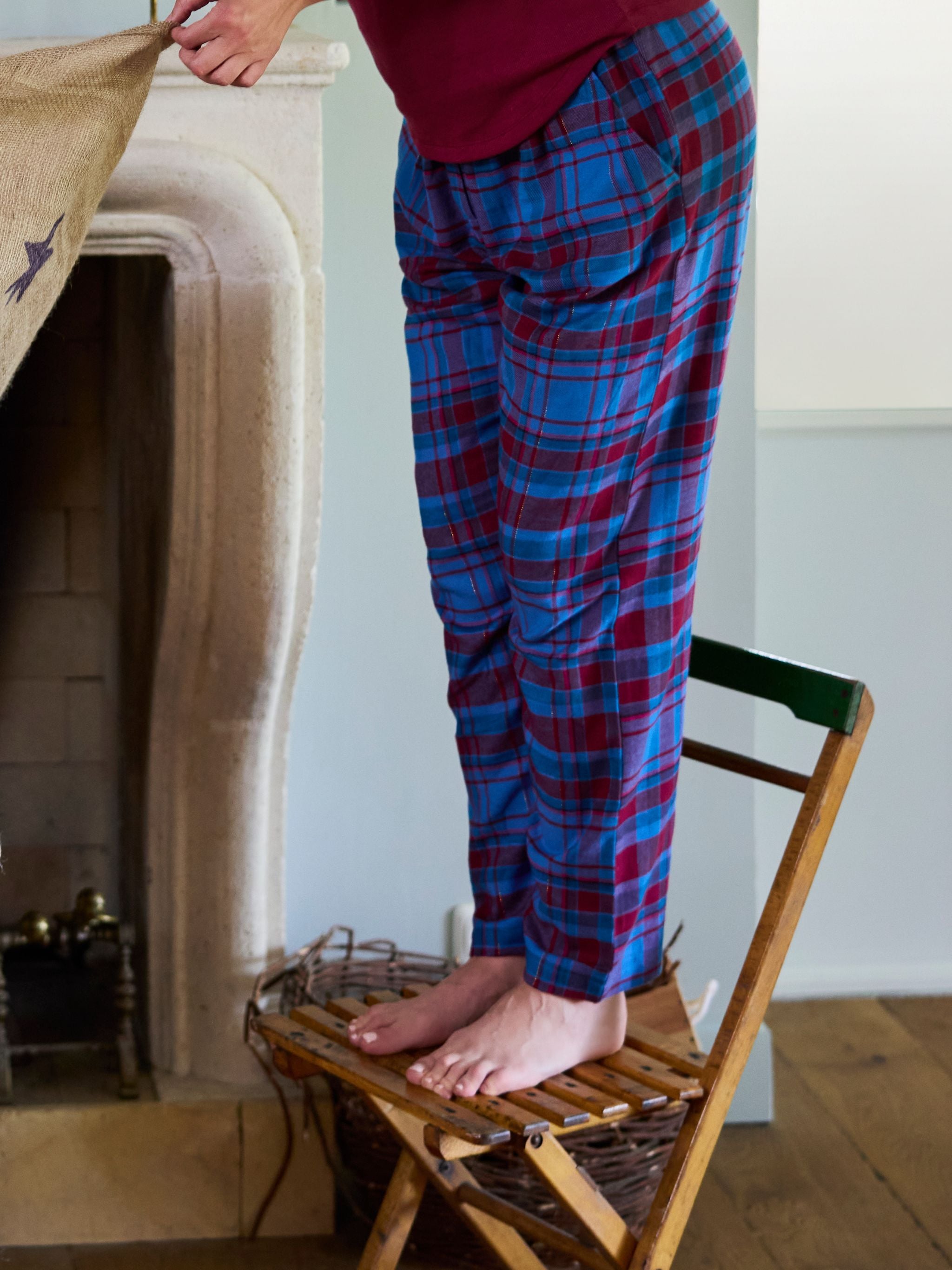 Lange broek - Fuchia Checks