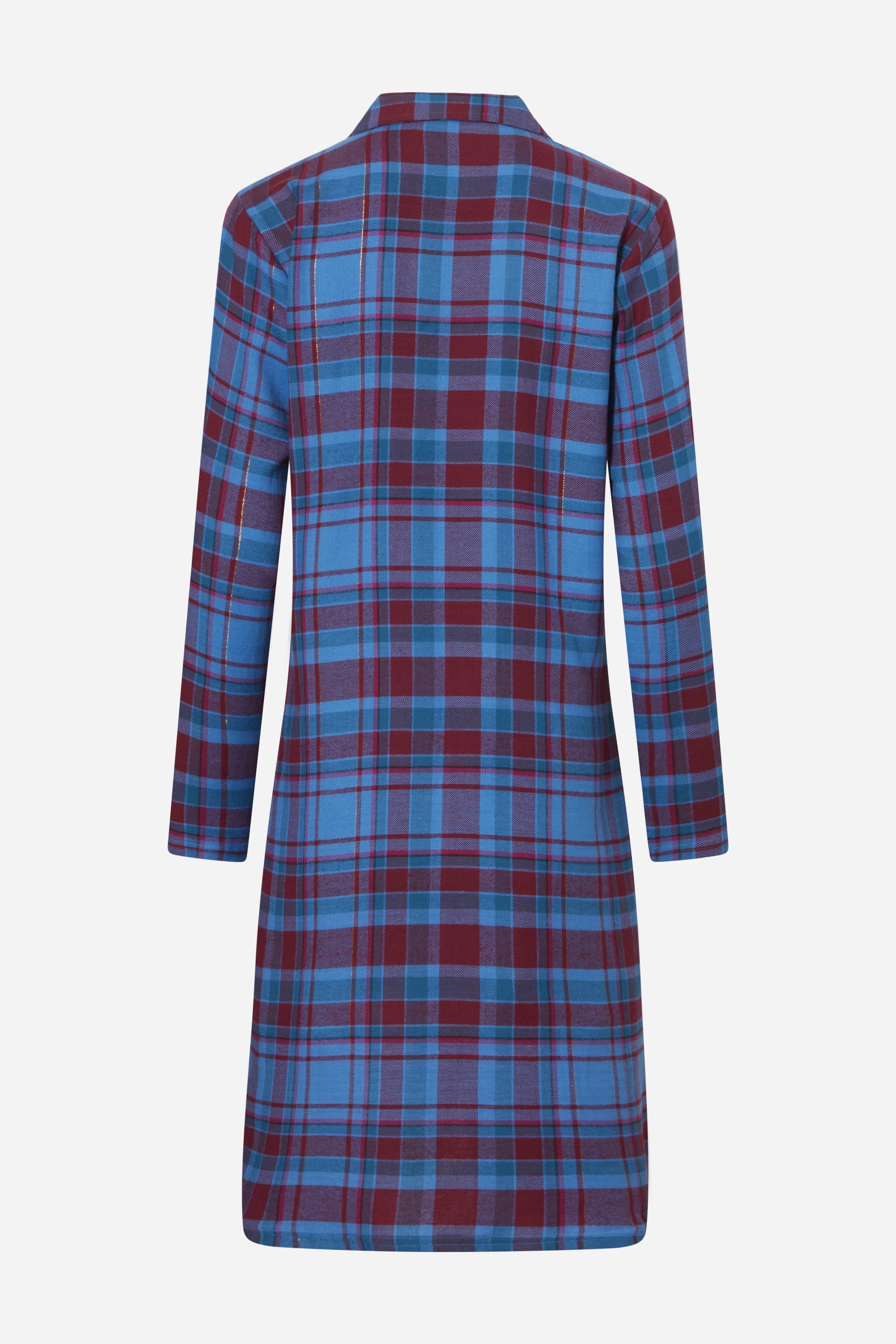 Nachthemd lange mouw - Fuchia Checks