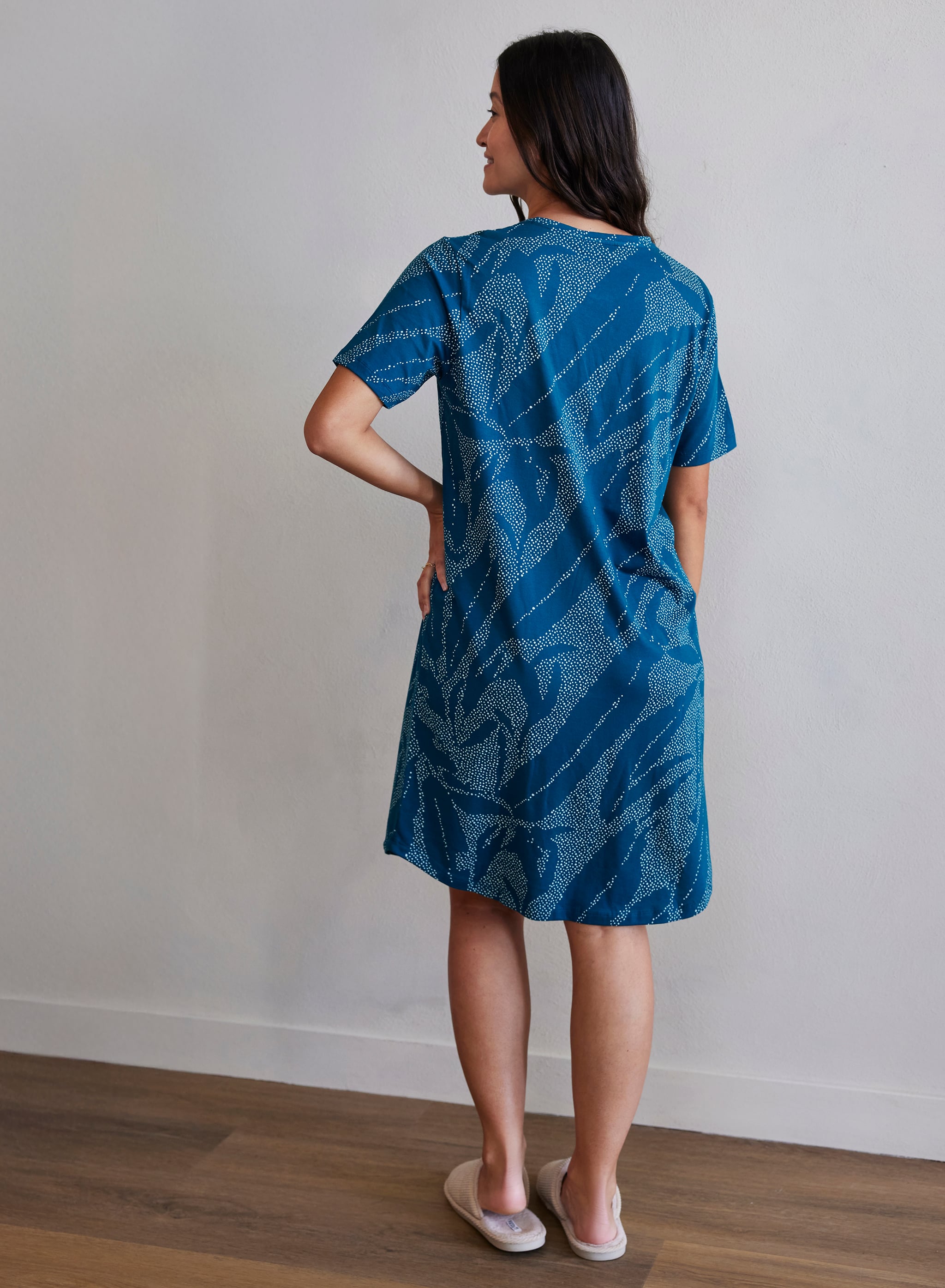 Nachthemd korte mouw - Donker Groen