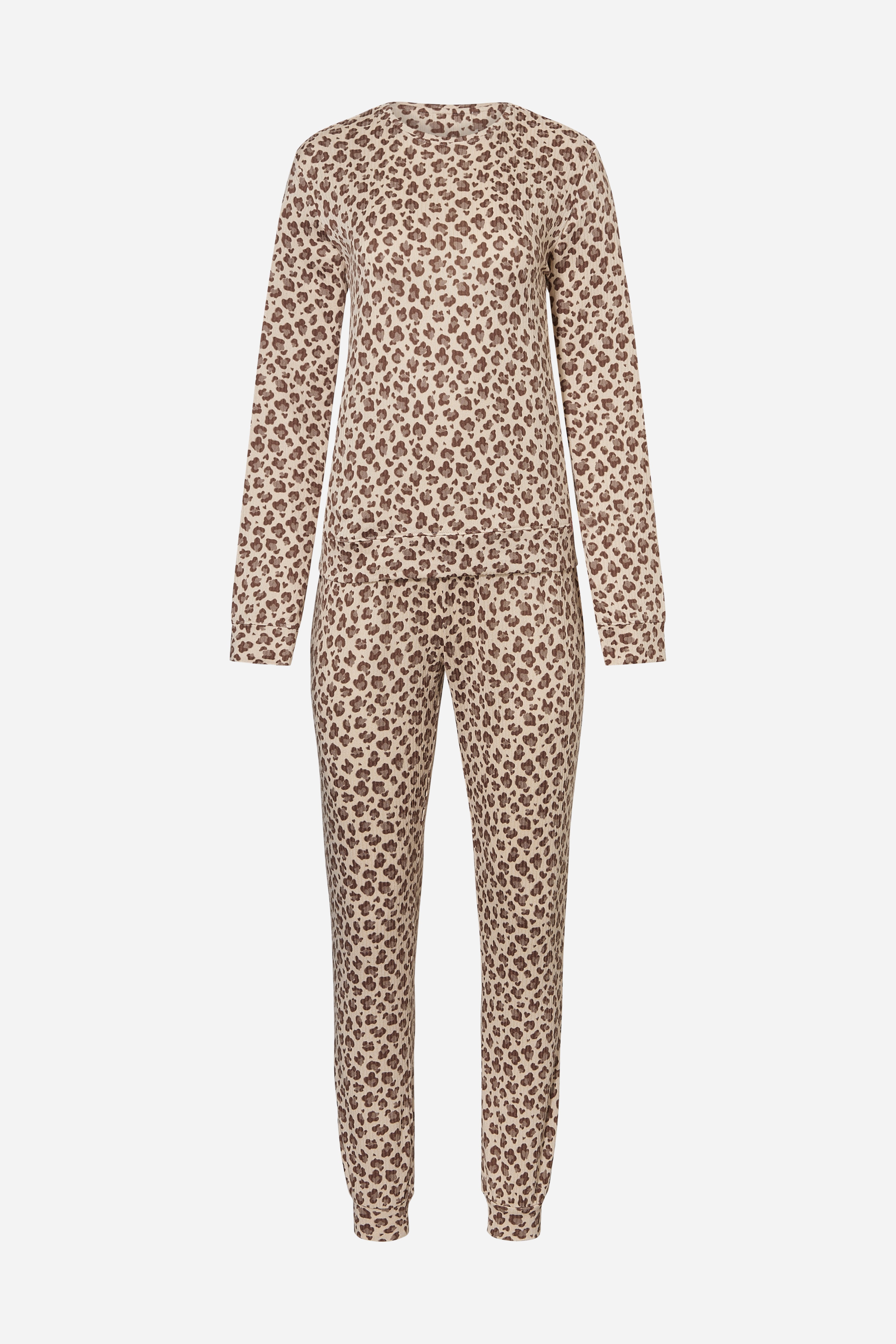 Pyjama lange mouw - Cream Leopard