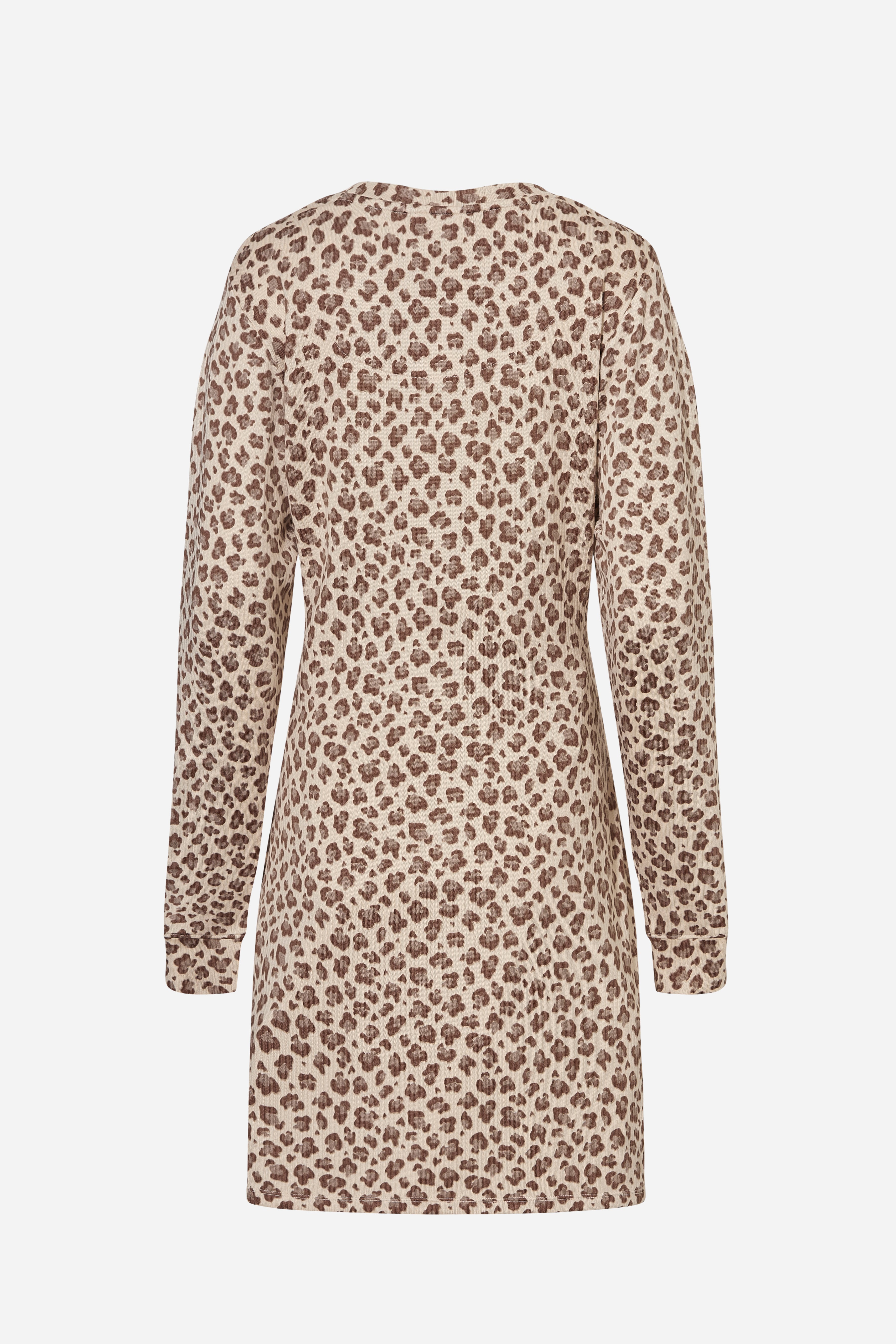 Nachthemd lange mouw - Cream Leopard
