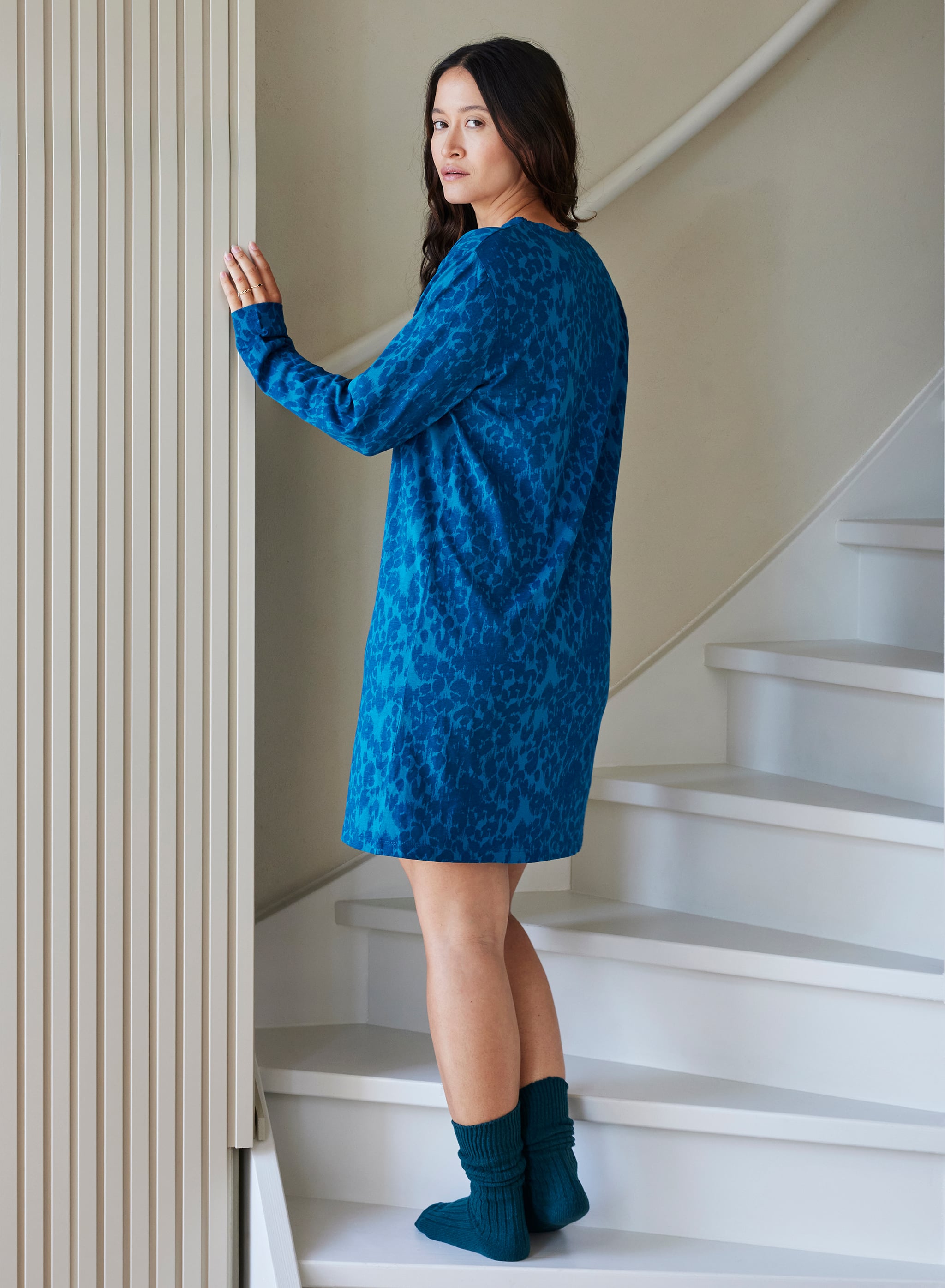 Nachthemd lange mouw - Ink Leo Scratch