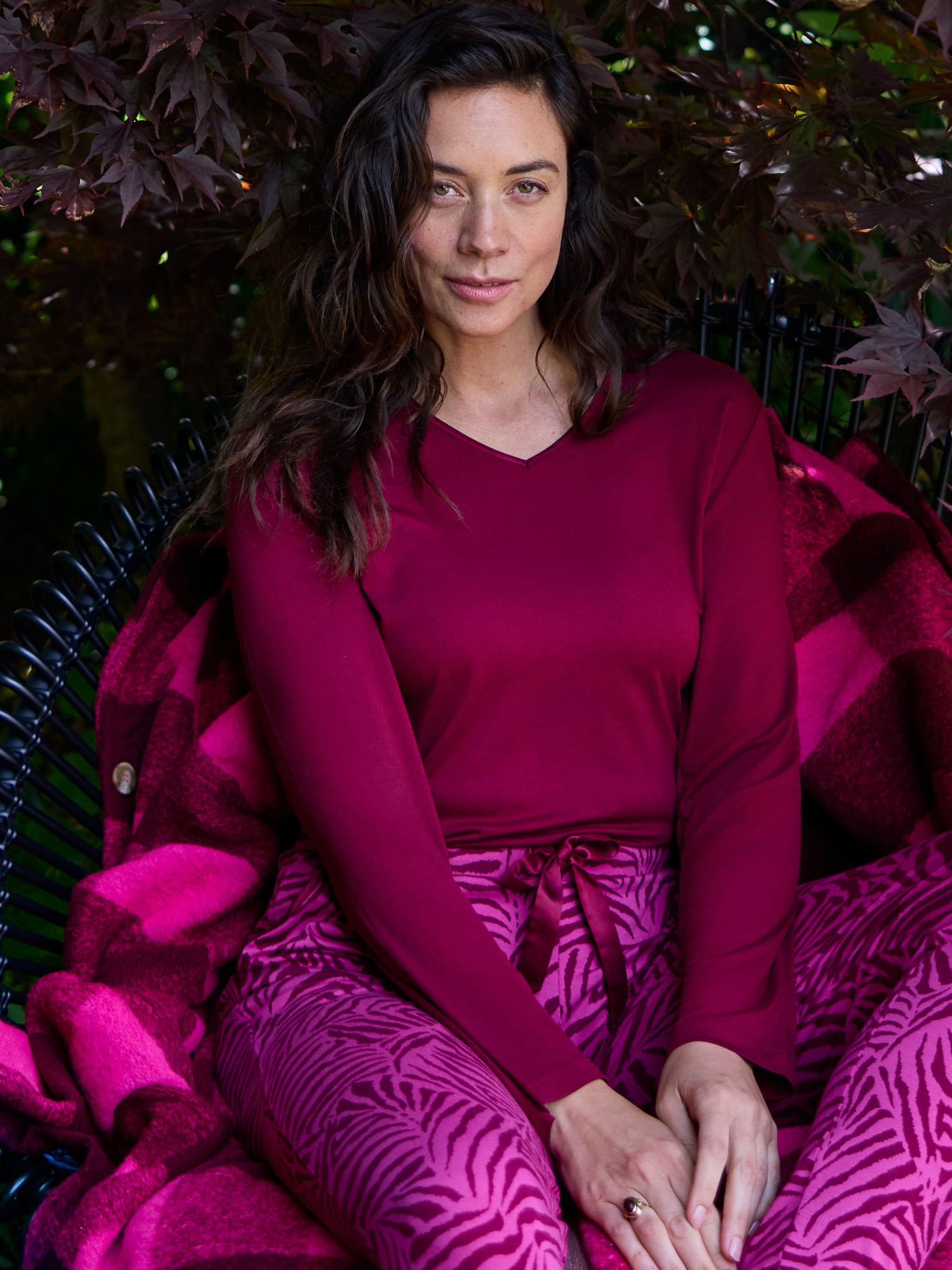 Top lange mouw - Framboise