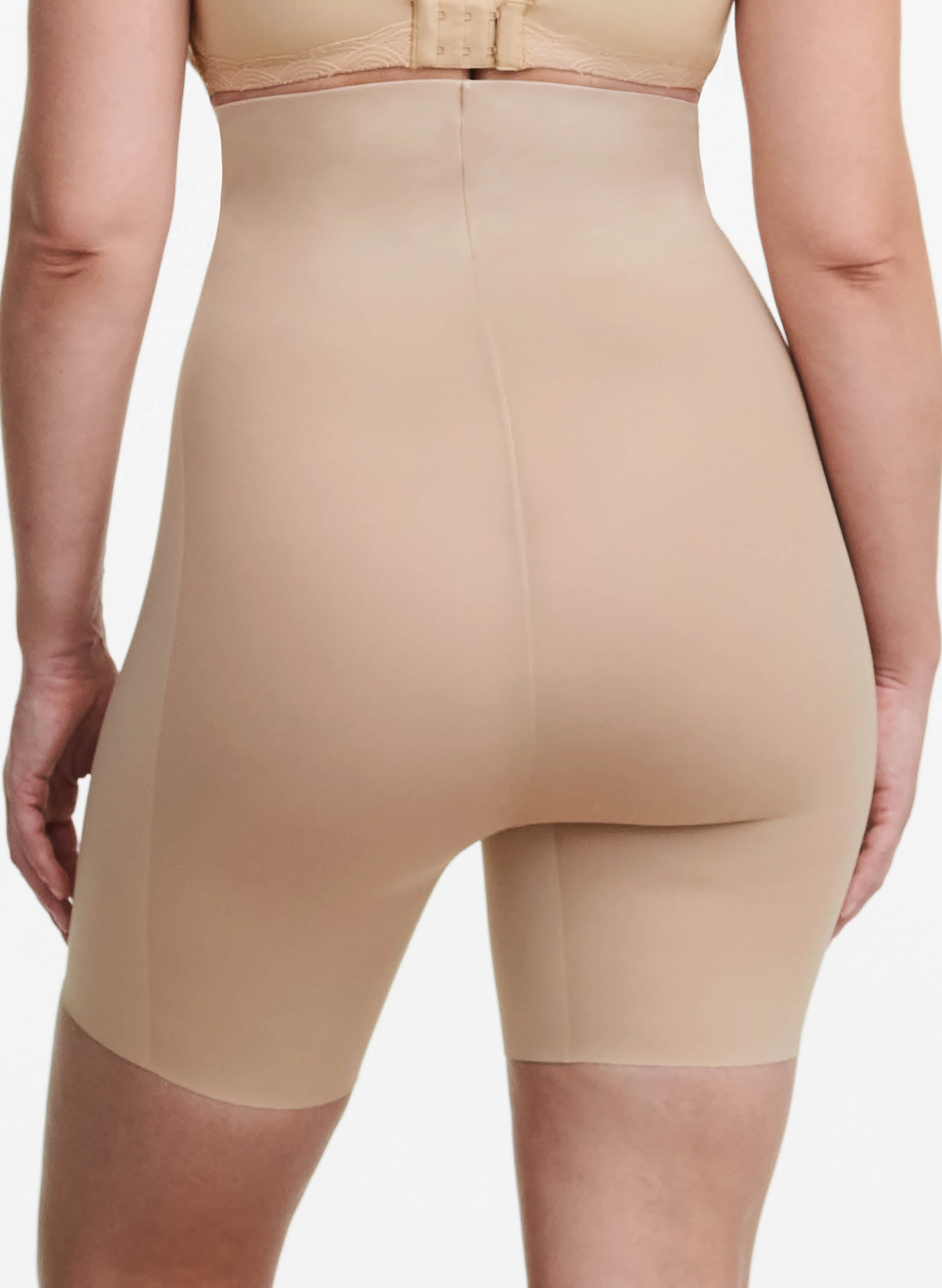 Corrigerende Hoge Taille Slip Met Pijpjes - Beige