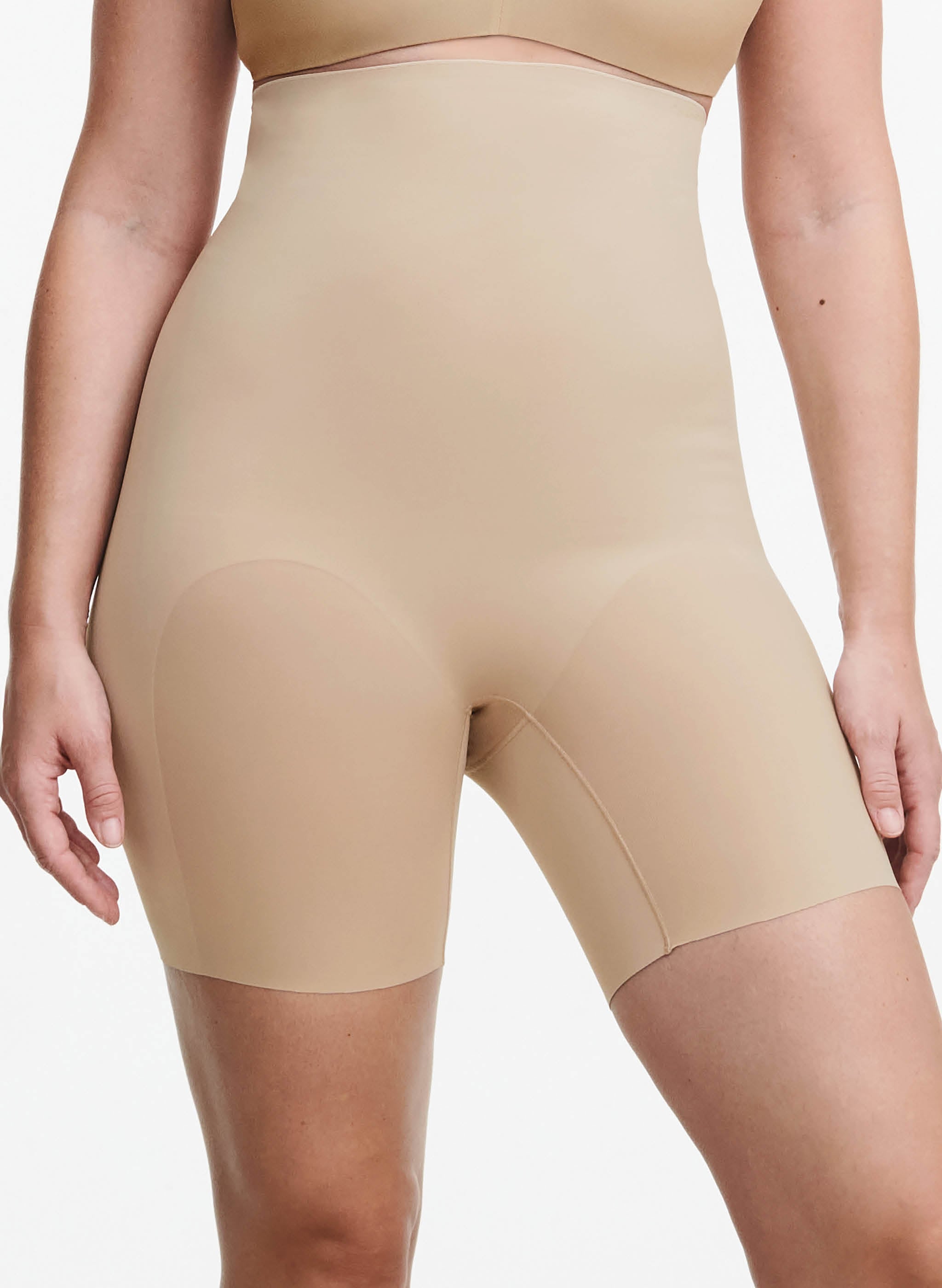 Corrigerende Hoge Taille Slip Met Pijpjes - Beige