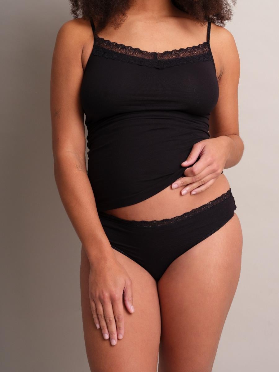 Hemd Katoen Kant - Zwart