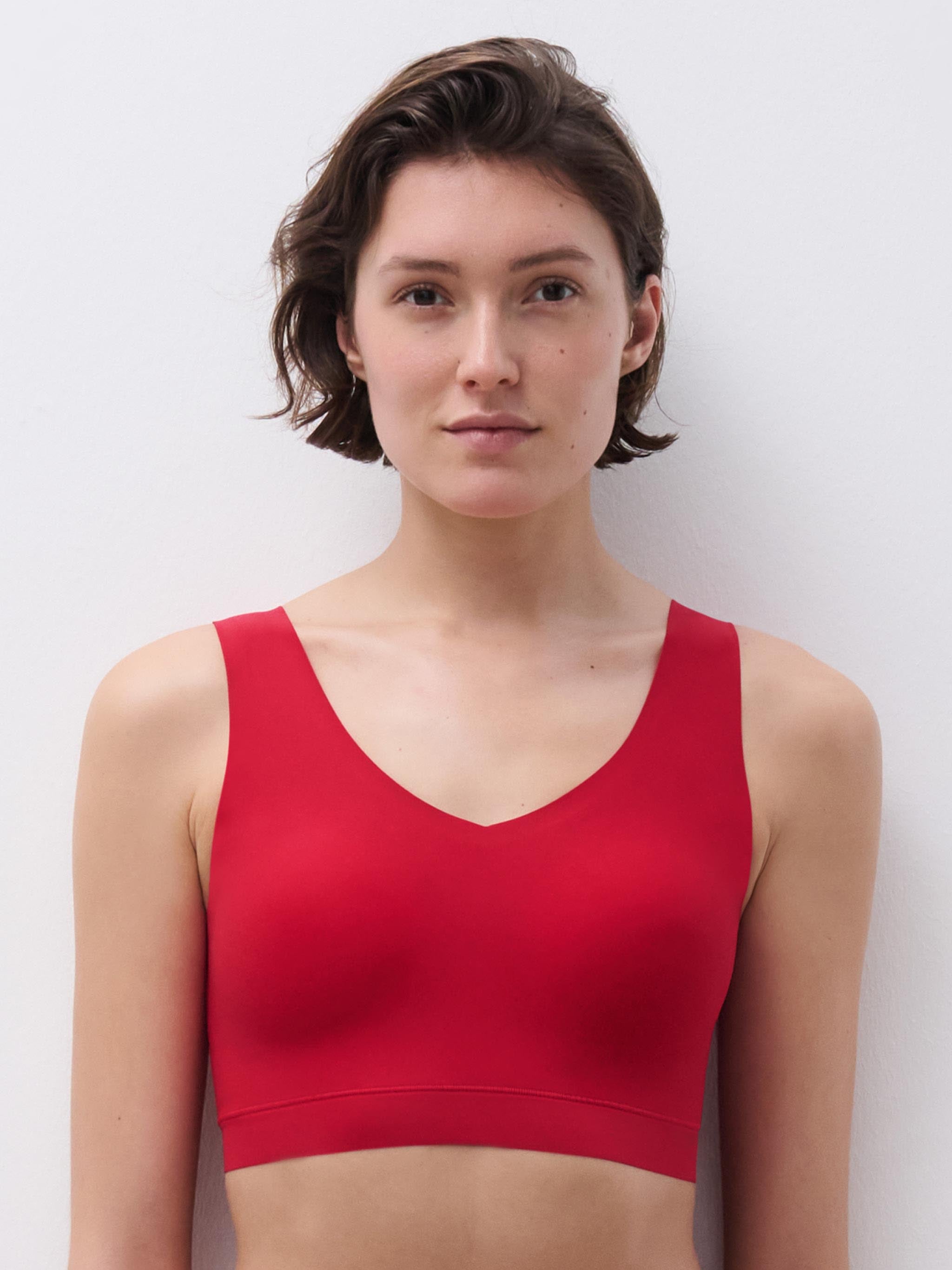 V-neck top - Poppy Red