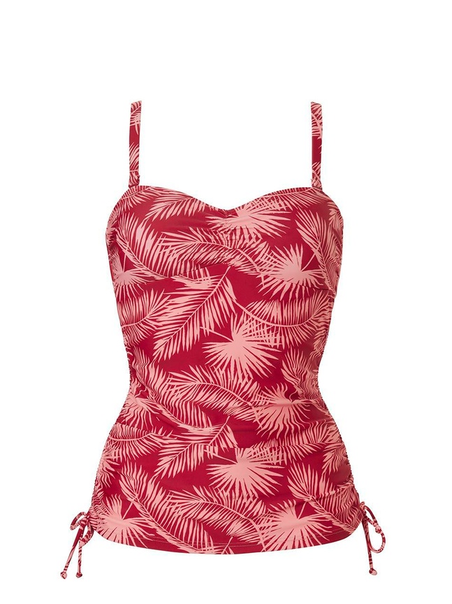 Yasmine Tankini top Red Plum PALM LEAF Livera